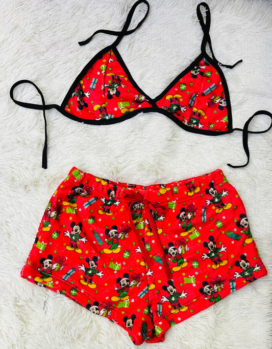 Mickey Mouse navideño shorts afelpados