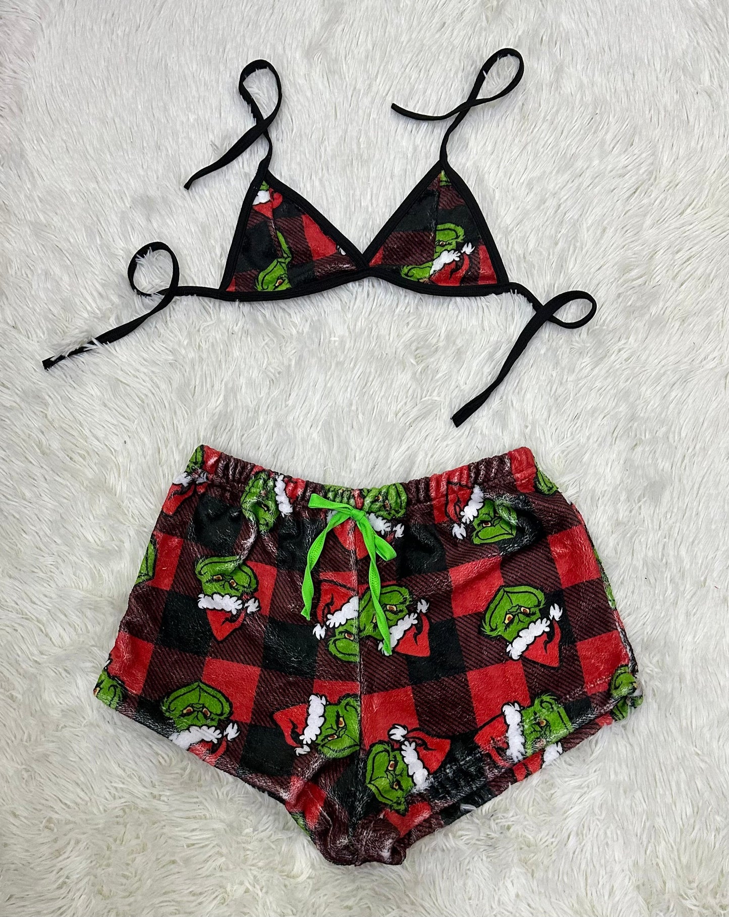 Grinch Pijama Verde short con top