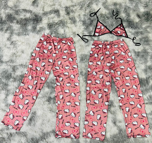Hello Kitty Pijama Rosa Duo de pijama afelpada.