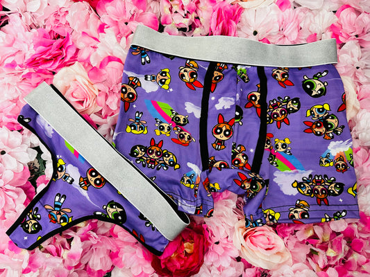 powerpuff girls purple background matching couples underwear - Fundies