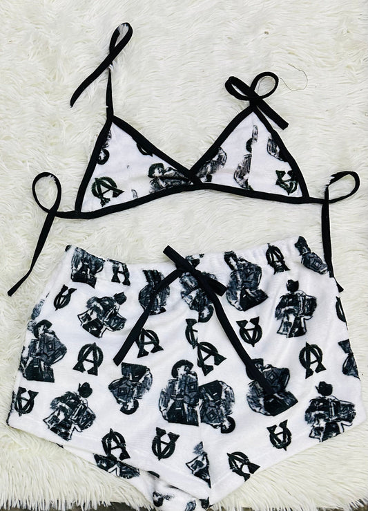 Pijama Shorts Gris short con top