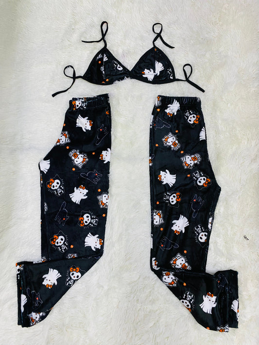 Hello Kitty Naranja Duo de pijama afelpada.
