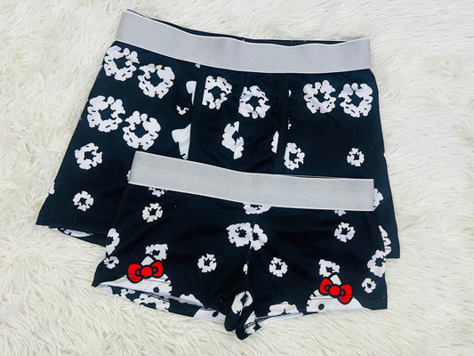 Gatito Y Flores Sin Color Duo Unitalla Con boxer.