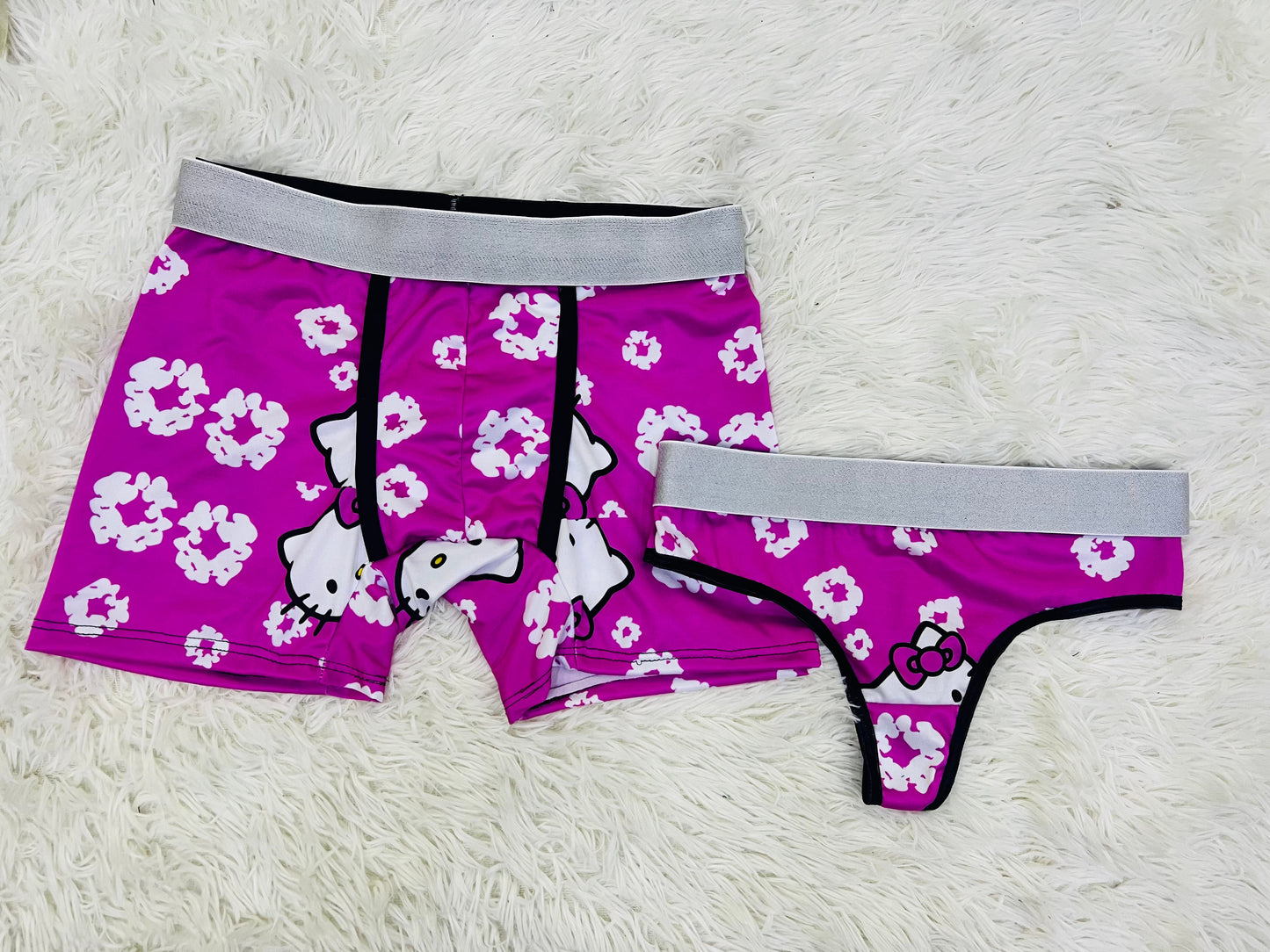 Kitty Print Rosa duo unitalla con tanga