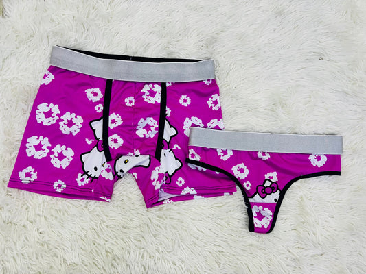 Kitty Print Rosa duo unitalla con tanga