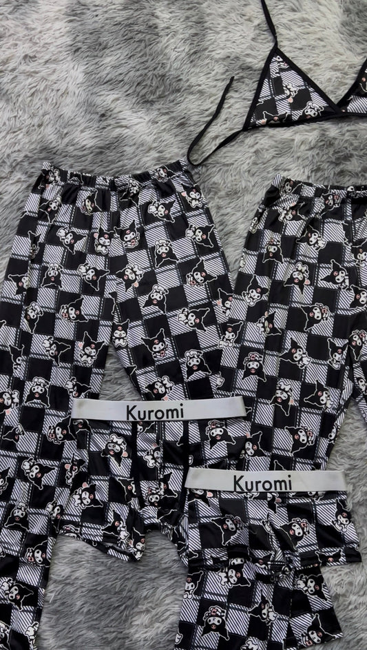 Kuromi plaid 5 piece pajama set