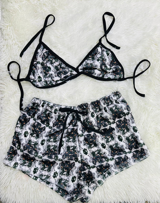 Top Afelpado Gris short con top