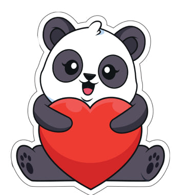 Oso panda corazon frazada