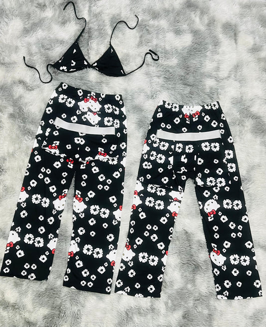 Hello Kitty Flor Rosa Duo Unitalla De 5 Piezas.