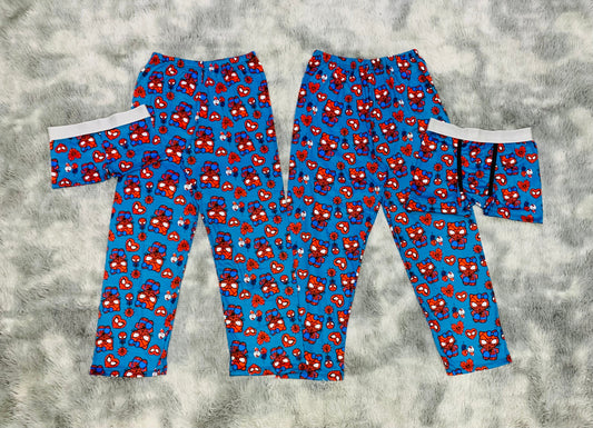 Gato Araña Azul Duo de pijama de 5 piezas.