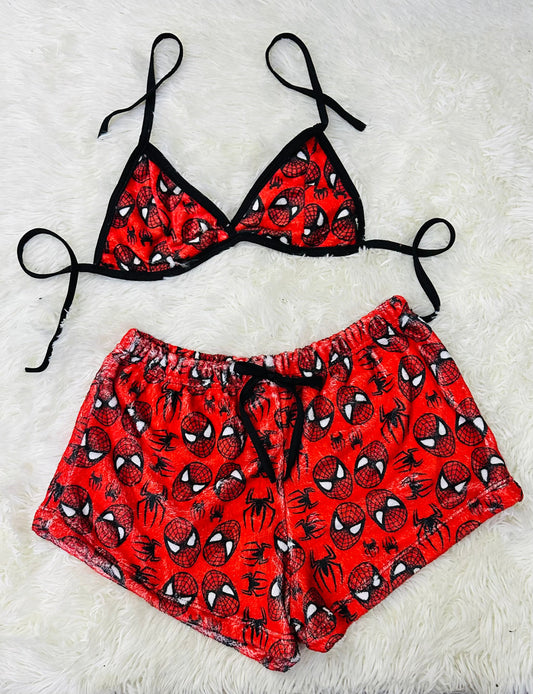 Spider Man Pijama Rojo short con top