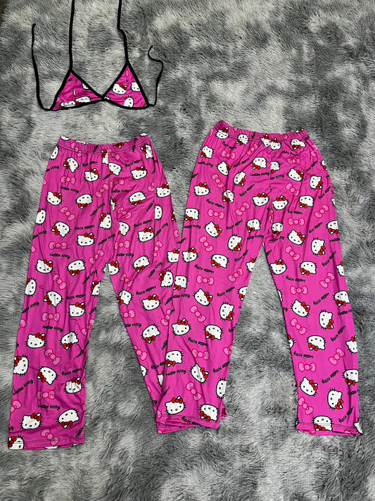Hello Kitty Pijama Rosa Duo de pijama afelpada.