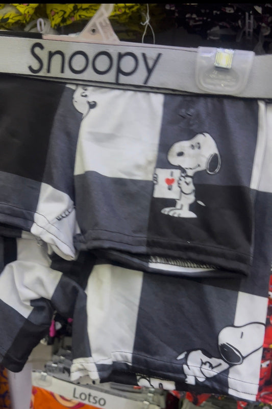 Snoopy Cuadros Multicolor Duo Unitalla Con boxer.