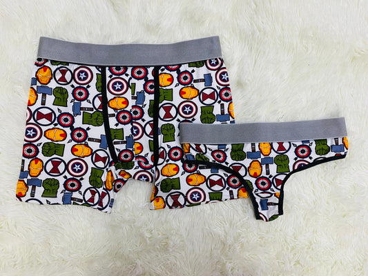 Avengers Print Negro duo unitalla con tanga