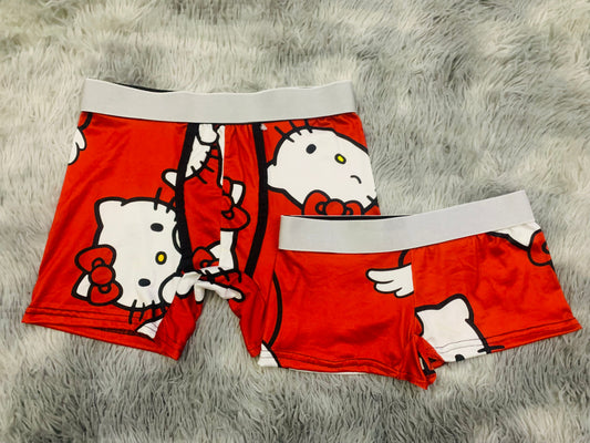 Gatito Corazón Rojo Duo Unitalla Con boxer.