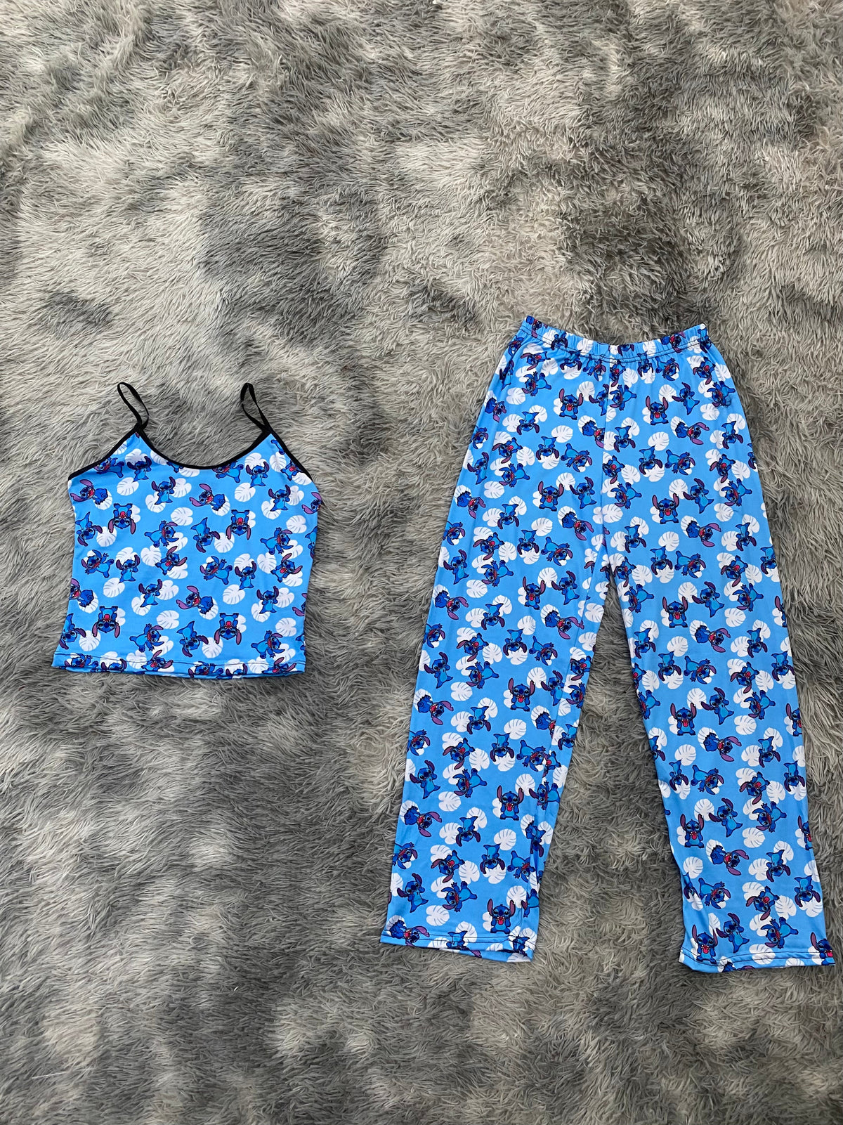 Stitch con flores Blusa Con Pantalón Pijama De Dama