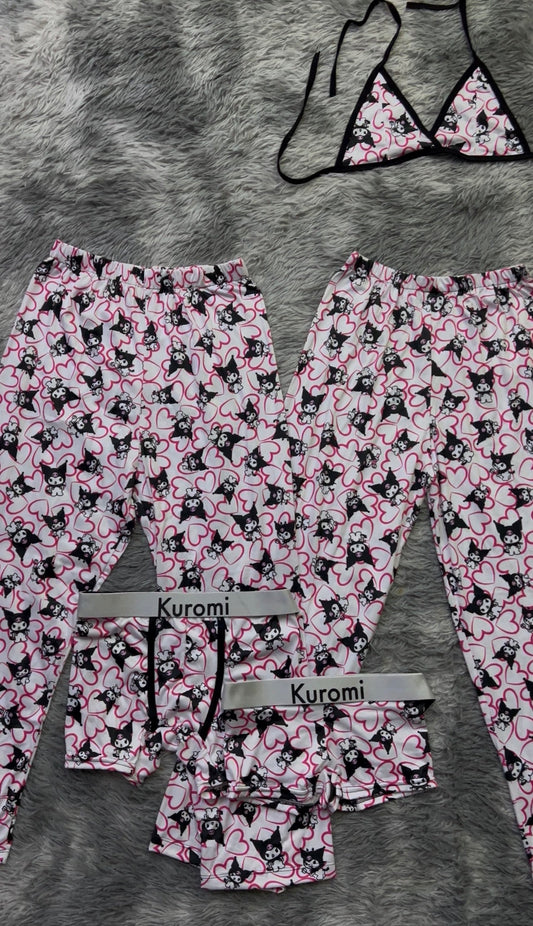 Kuromi hearts 5 piece pajama set