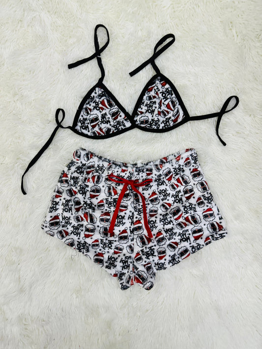 Pijama Navidad Pareja Rojo short con top