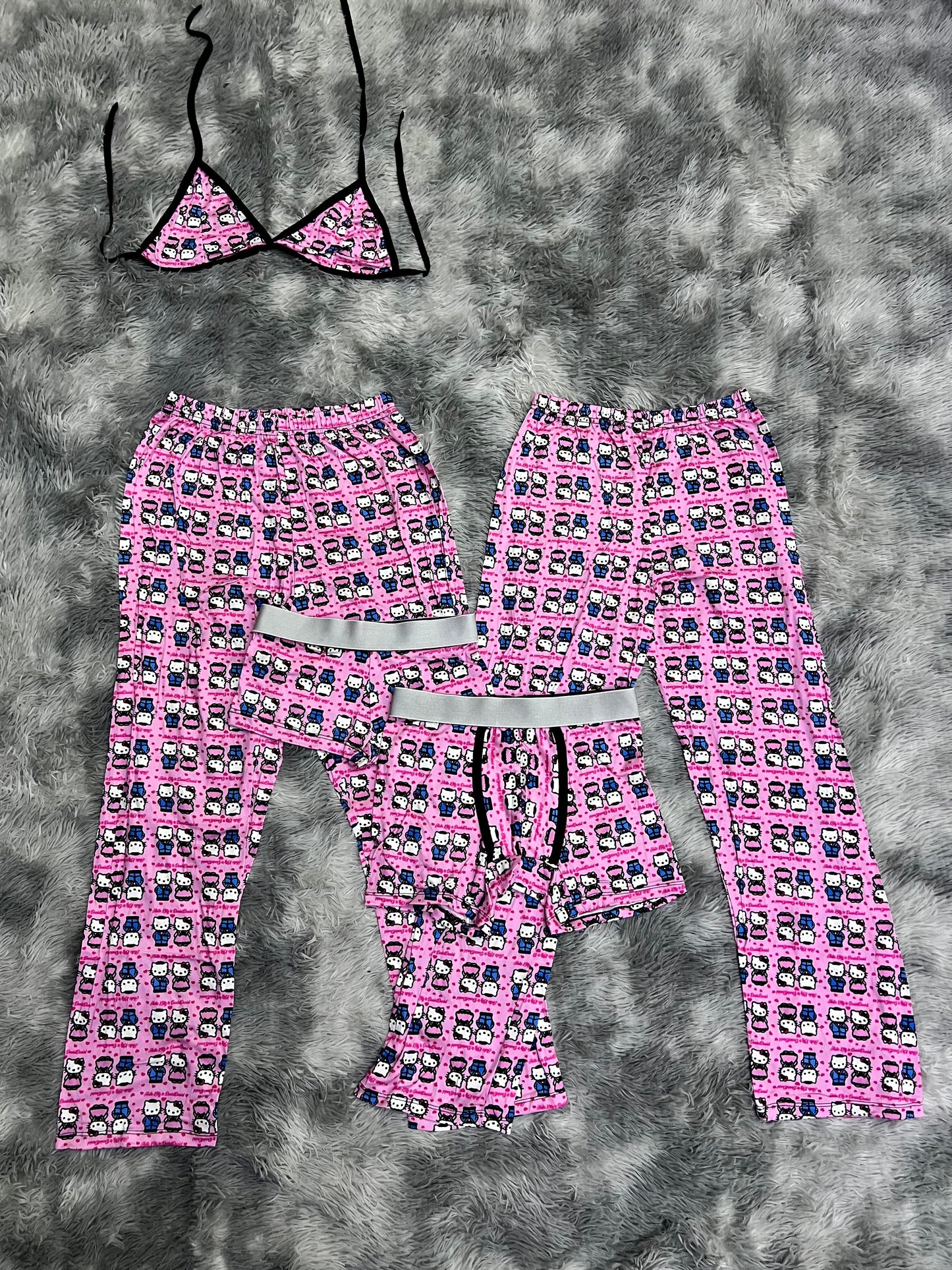 Hello Kitty Daniel Rosa Duo de pijama de 5 piezas.