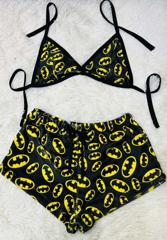 Batman Pijama Negro short con top
