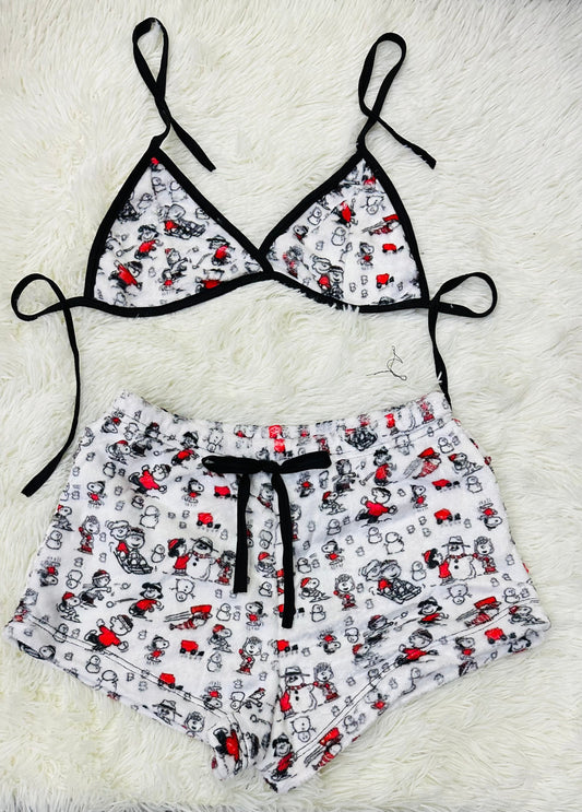 Snopi Lazo Delantero Short Gris short con top