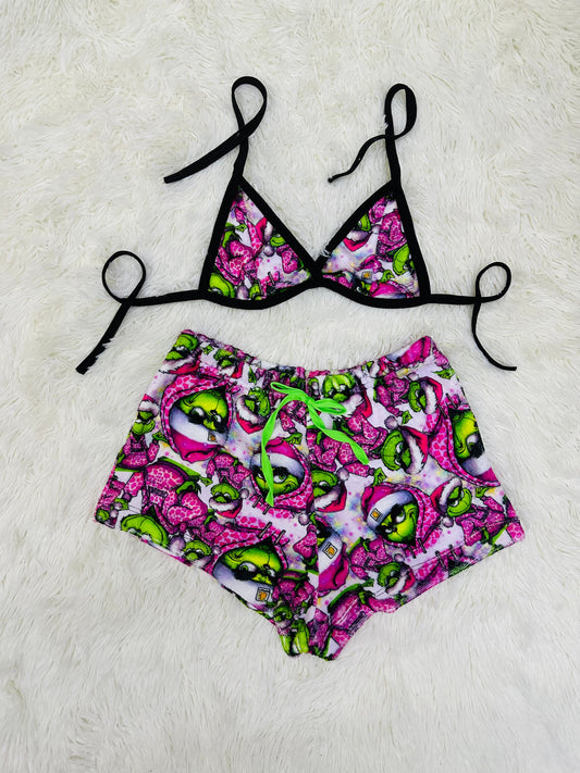 Grinch Pijama Verde short con top