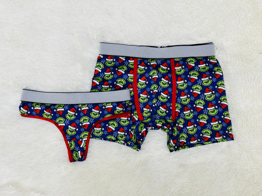 Grinch azul duo tanga navidad