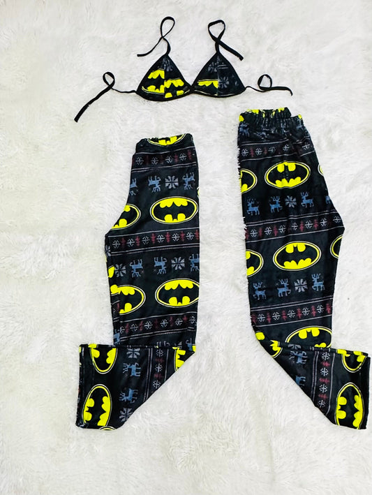 Batman Negro Duo de pijama afelpada.
