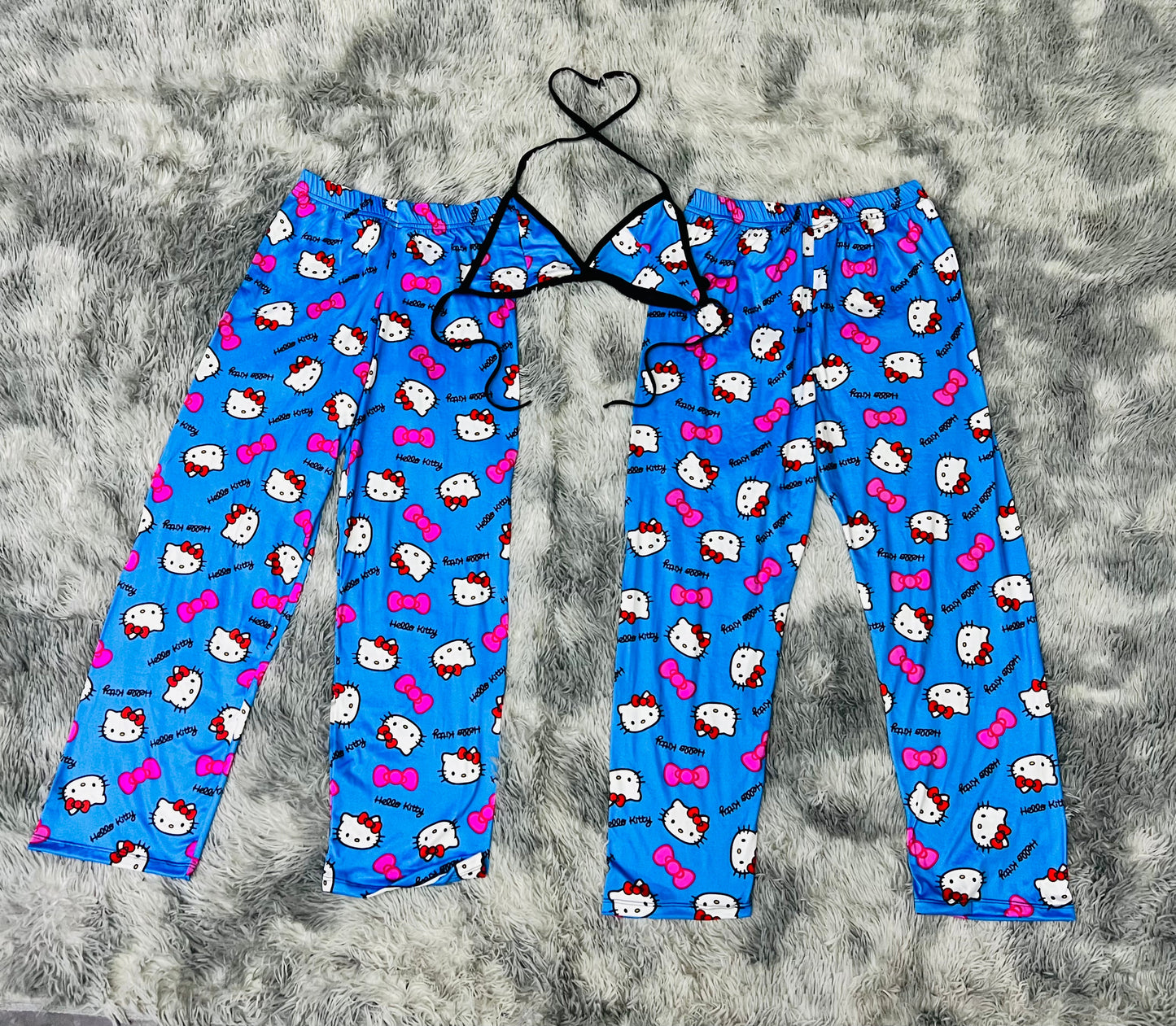 Kitty Azul Duo de pijama afelpada.