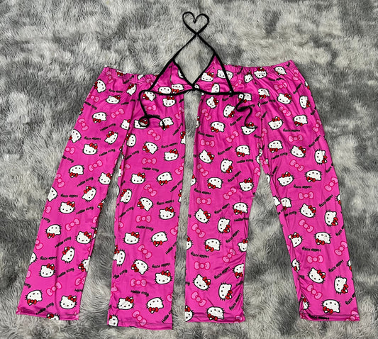 Gatito Felpa Rosa Duo de pijama afelpada.