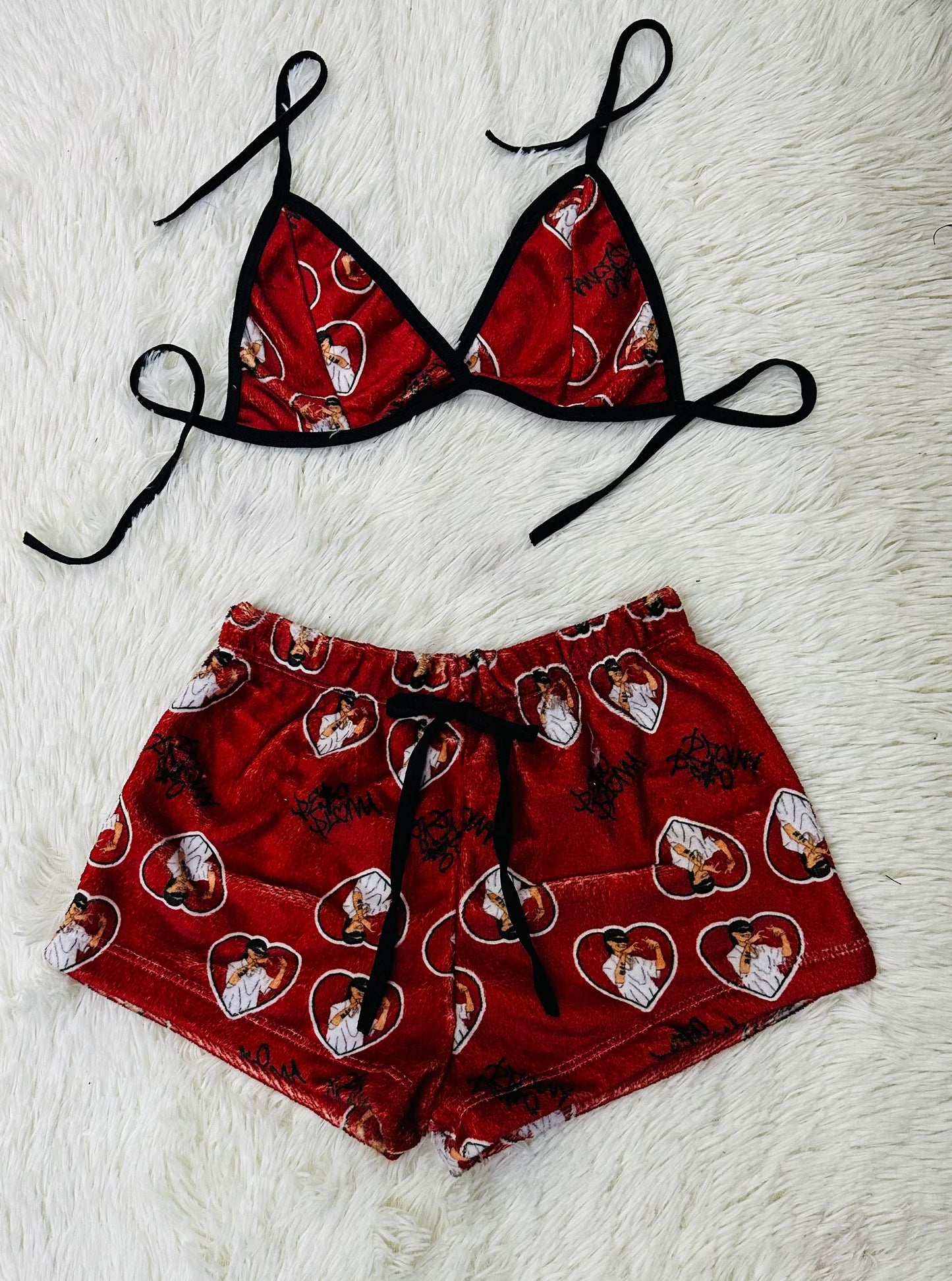 Pijama Parejas Lazo Blanco short con top