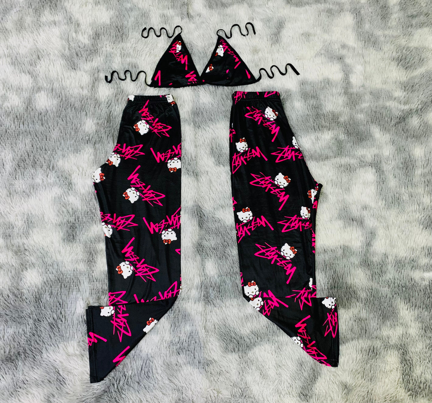 Hello Kitty Pijama Rosa Duo de pijama afelpada