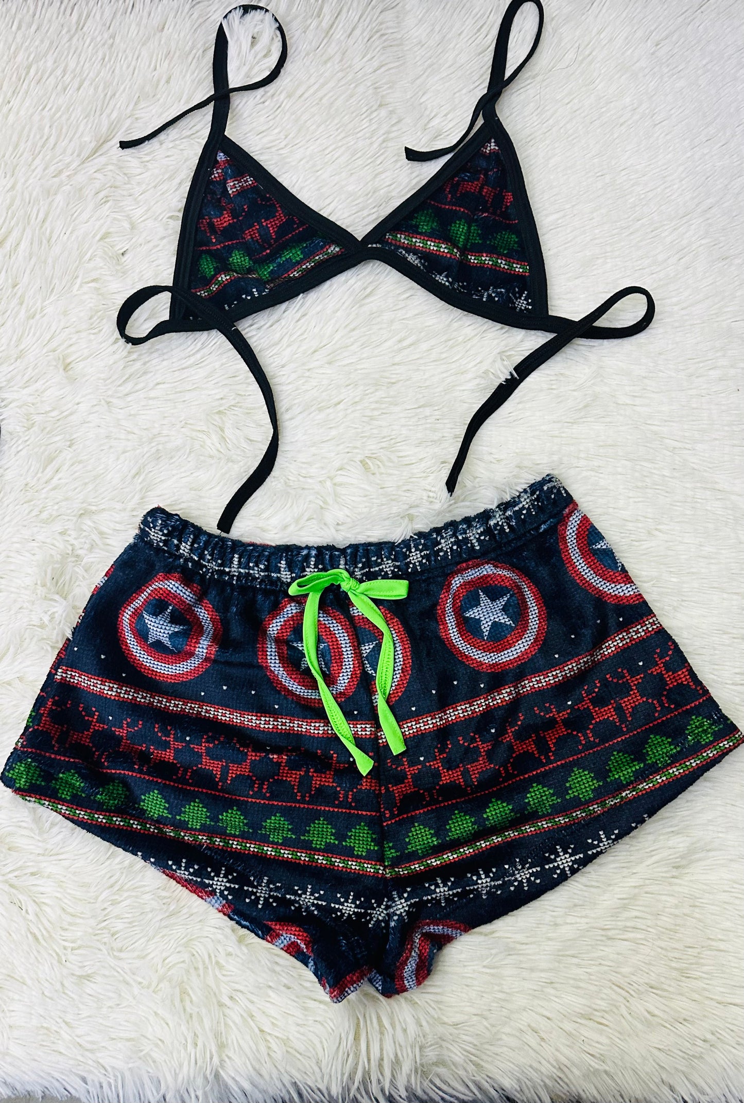 Capitán América Escudo Azul short con top