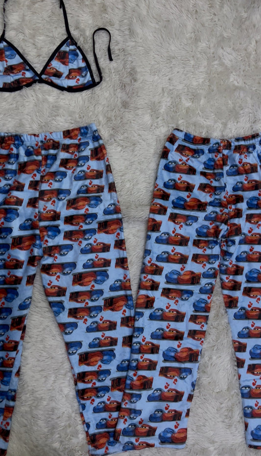 McQueen Y Sally Azul Duo de pijama afelpada.