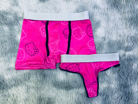Kitty Faces Rosa duo unitalla con tanga
