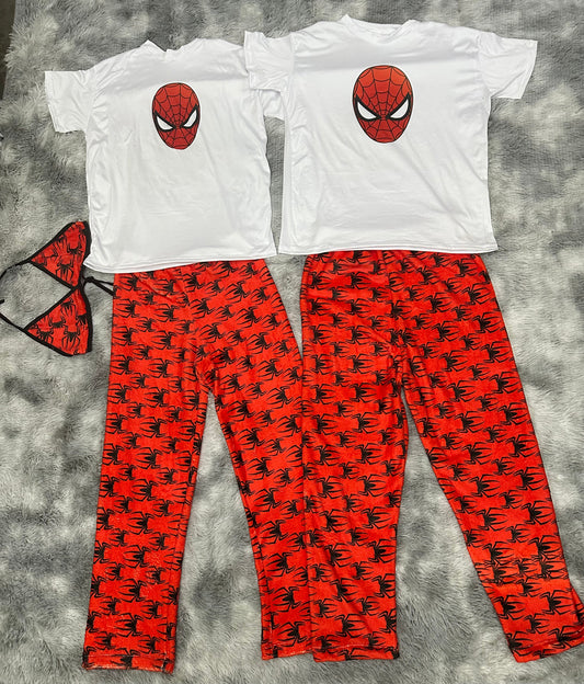 Arañas Gris duo de pijama afelpada con playera