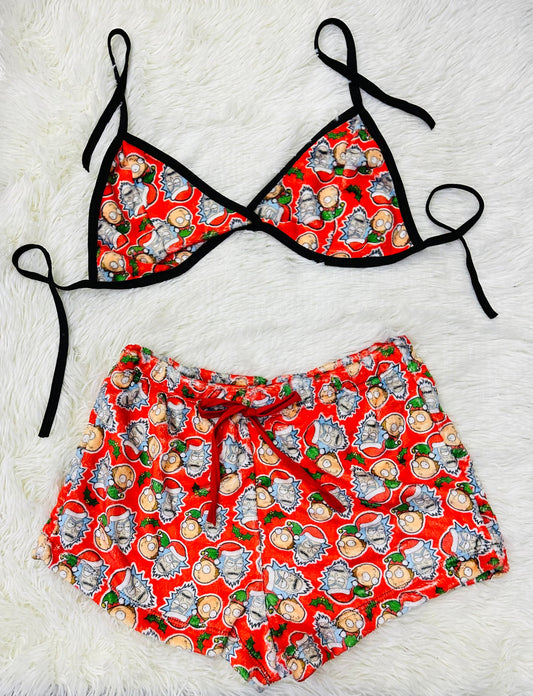 Pijama Gris short con top