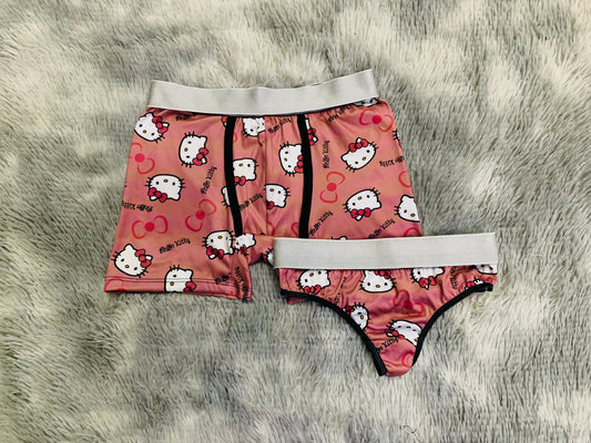 Kitty Print Negro duo unitalla con tanga