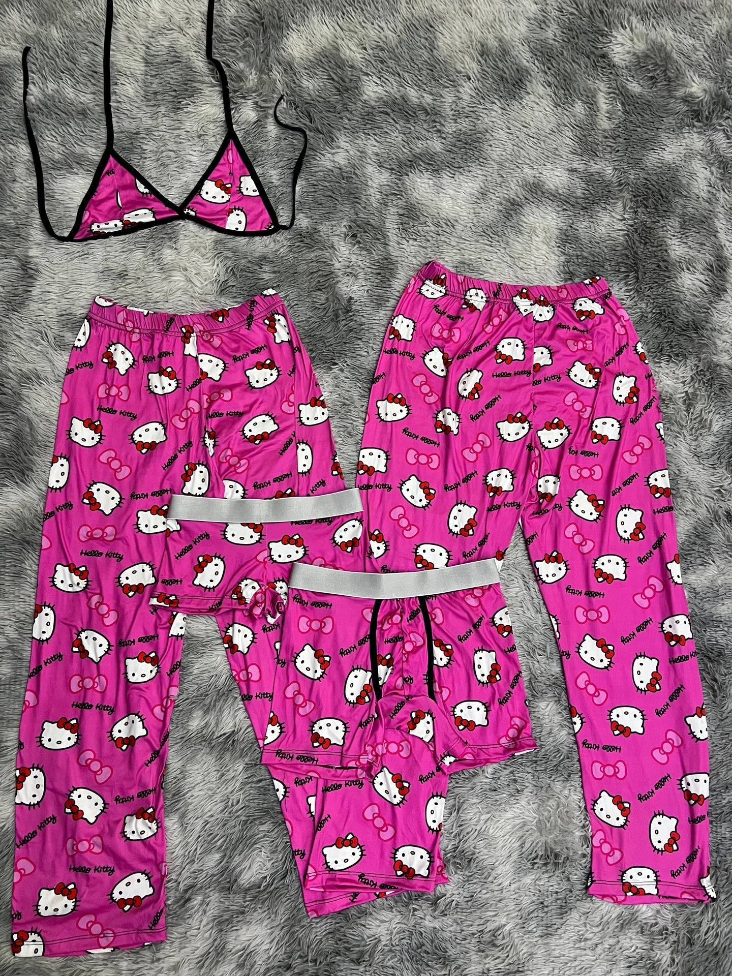 Hello Kitty Pink bow 5 piece pajama set Sleepwear 😽💖