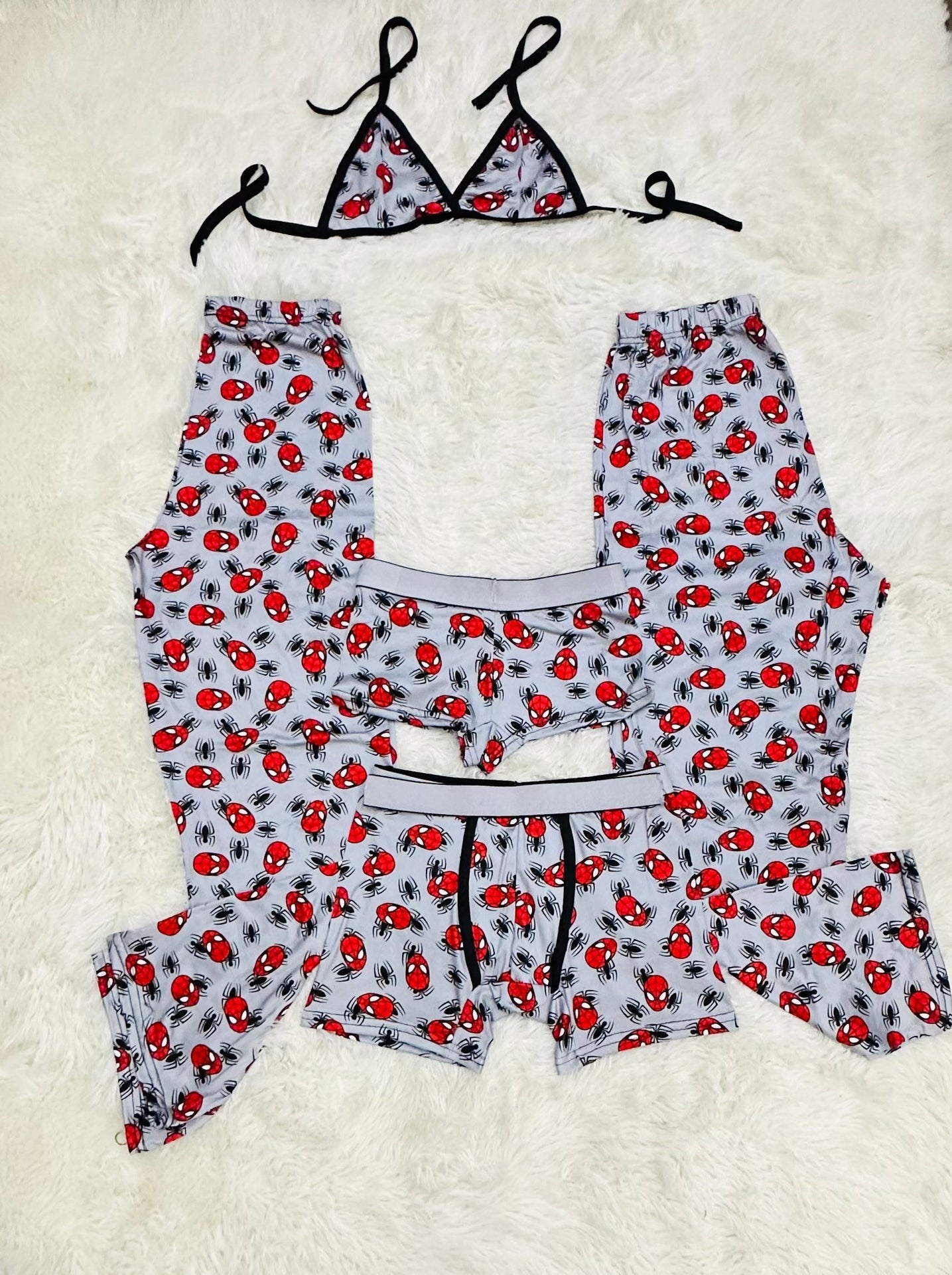 Spider-Man grey Print 5 piece pajama set 🕷️
