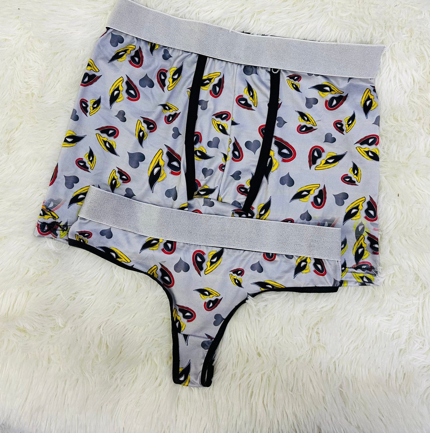 Wolverine Deadpool Gris duo unitalla con tanga xl