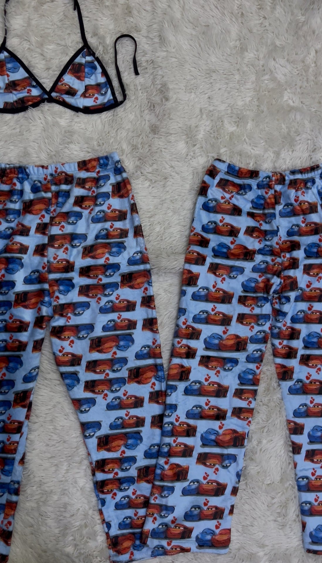 McQueen Y Sally Azul Duo de pijama afelpada.