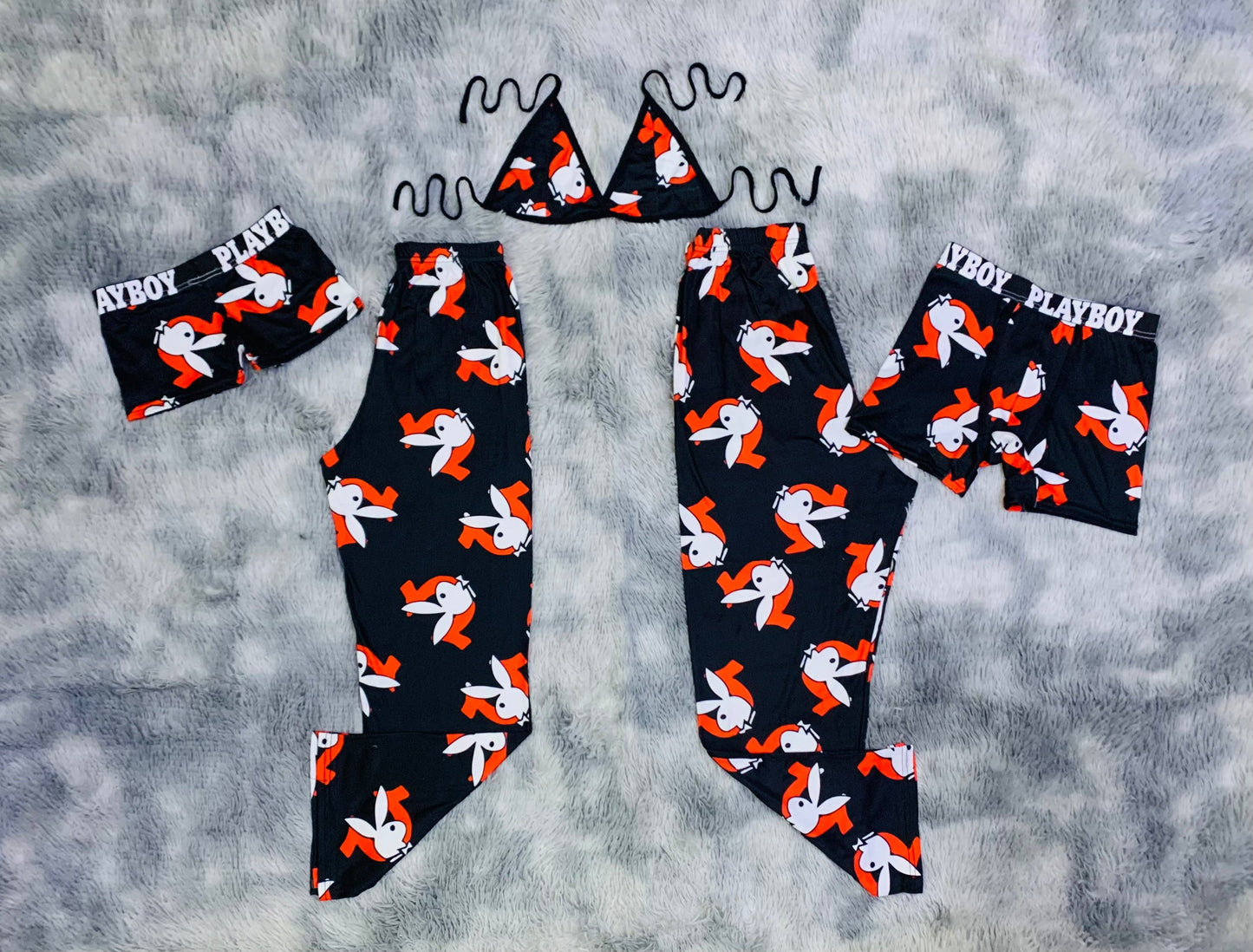 Play Boy White 5 piece pajama set Couples Duo 😄❤️