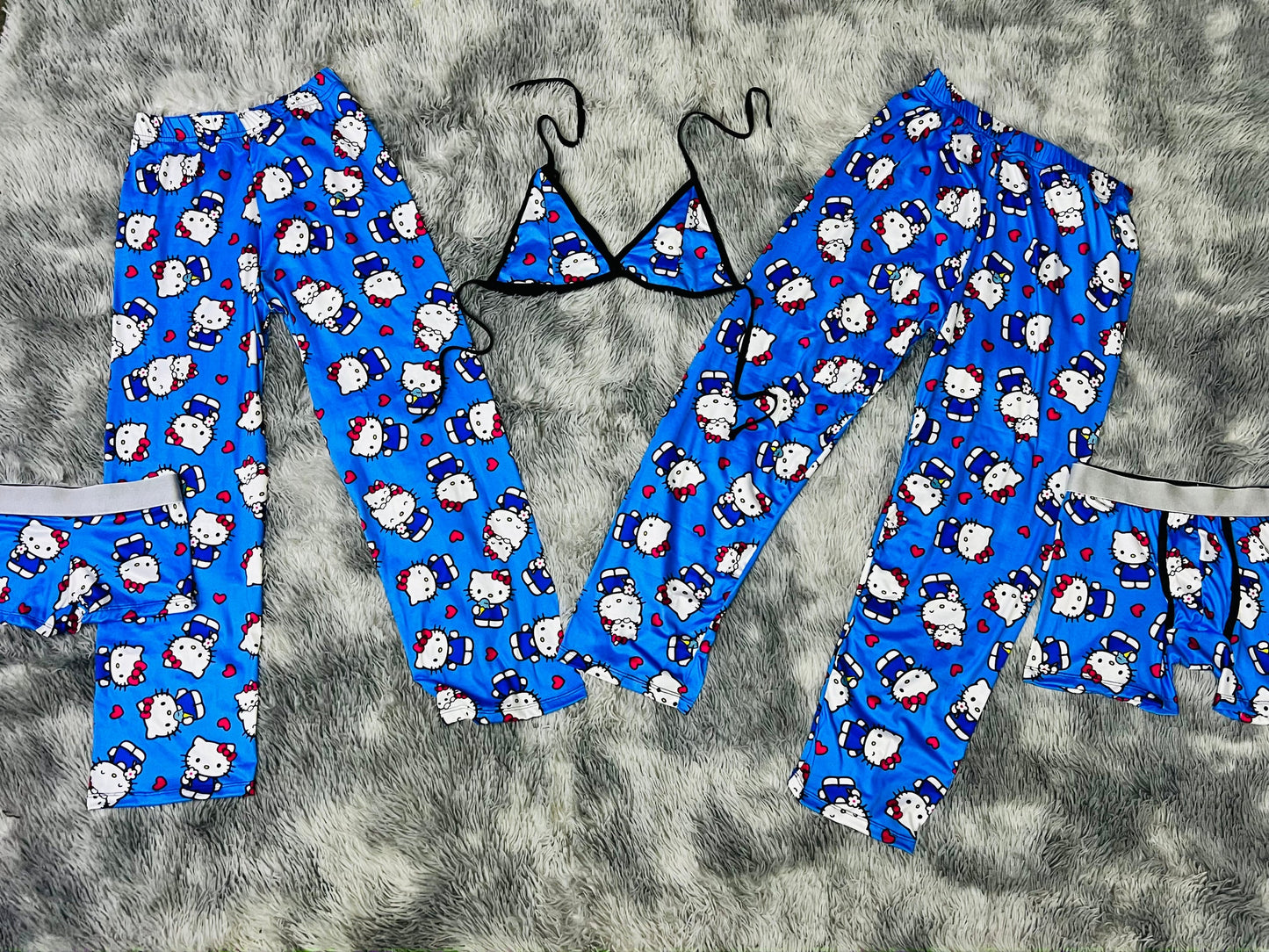 Hello Kitty Blue 5 piece pajama set Nightwear 😺💙