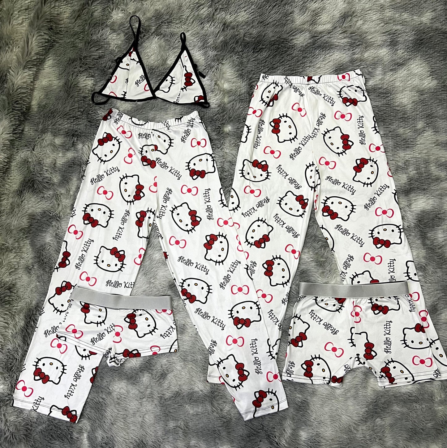 Hello Kitty Print 5 piece pajama set Couple Nightwear 💖💤