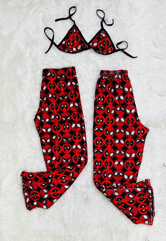Peluche Deadpool Sin Color Duo de pijama afelpada.