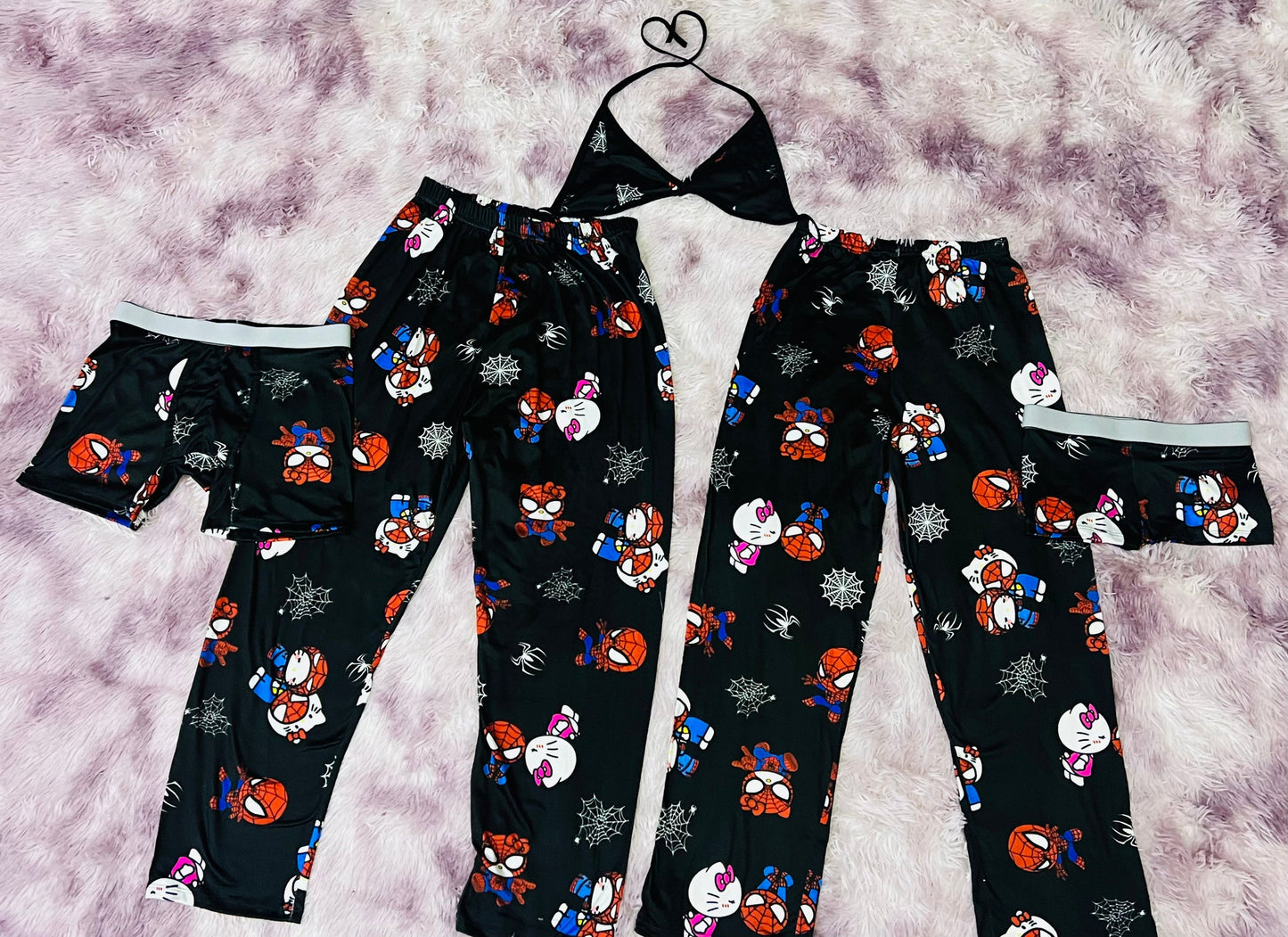 Spiderkitty Print 5 piece pajama set 🕷️
