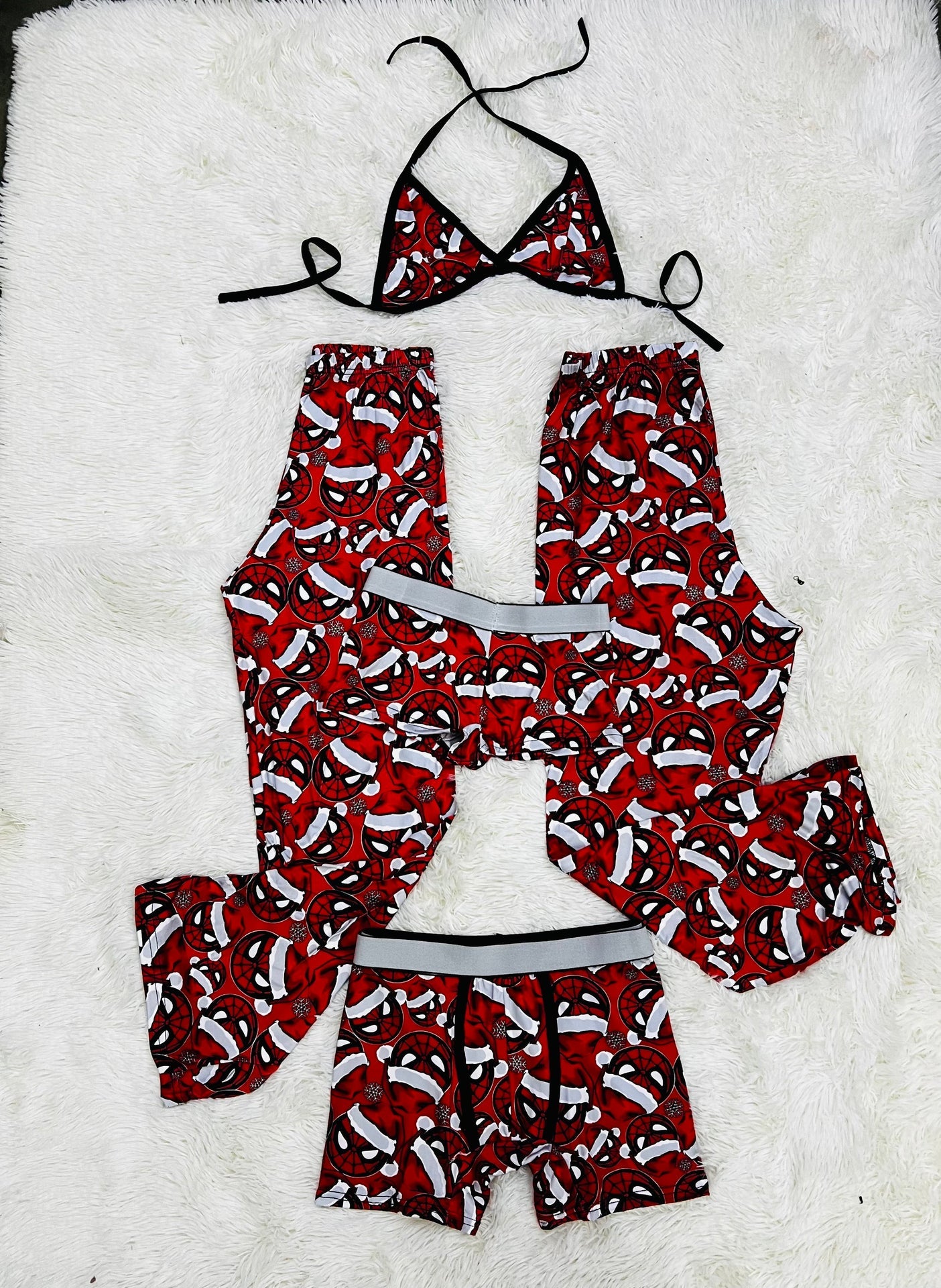 Spider-Man Red Christmas Print 5 piece pajama set 🎄✨