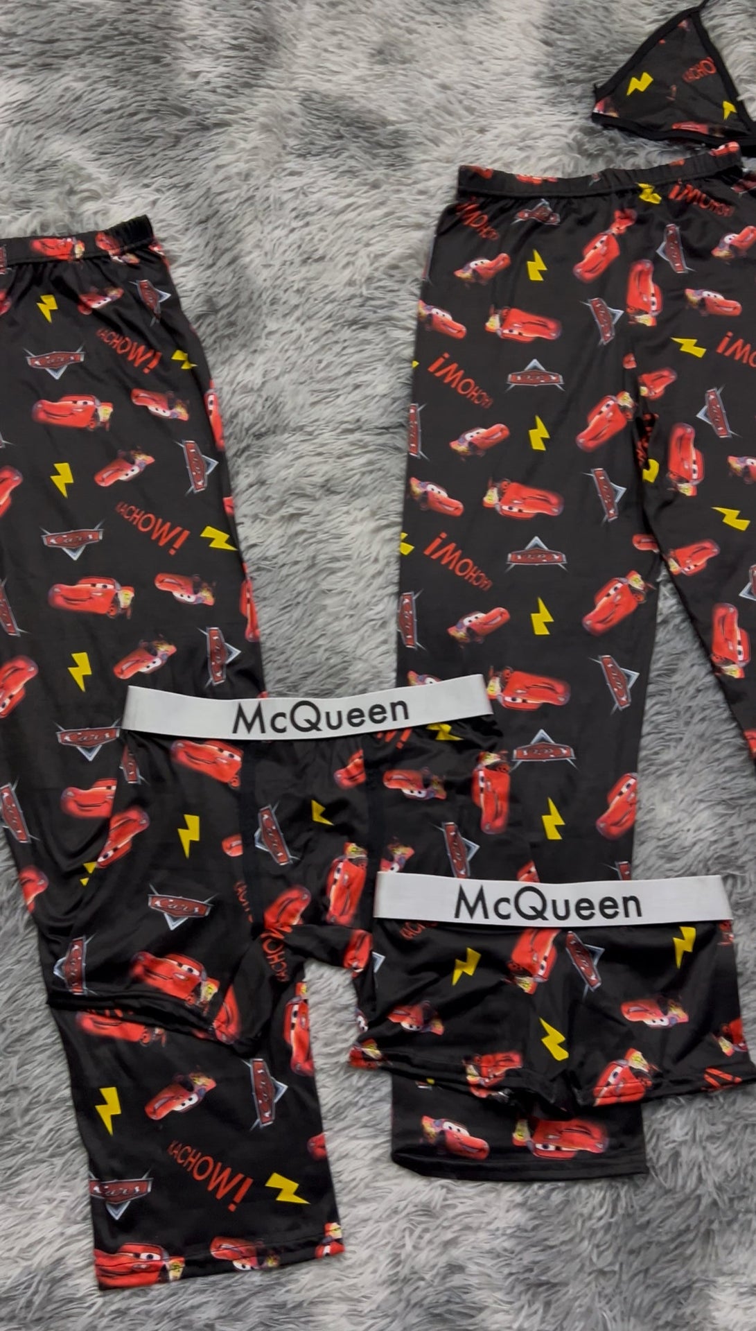 McQueen Black 5 piece pajama set Nightwear
