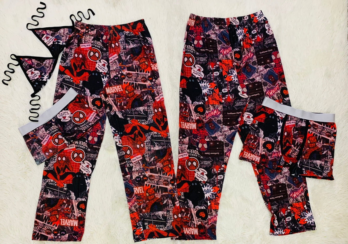 Spider-Man comic Print 5 piece pajama set For Couples 🥰